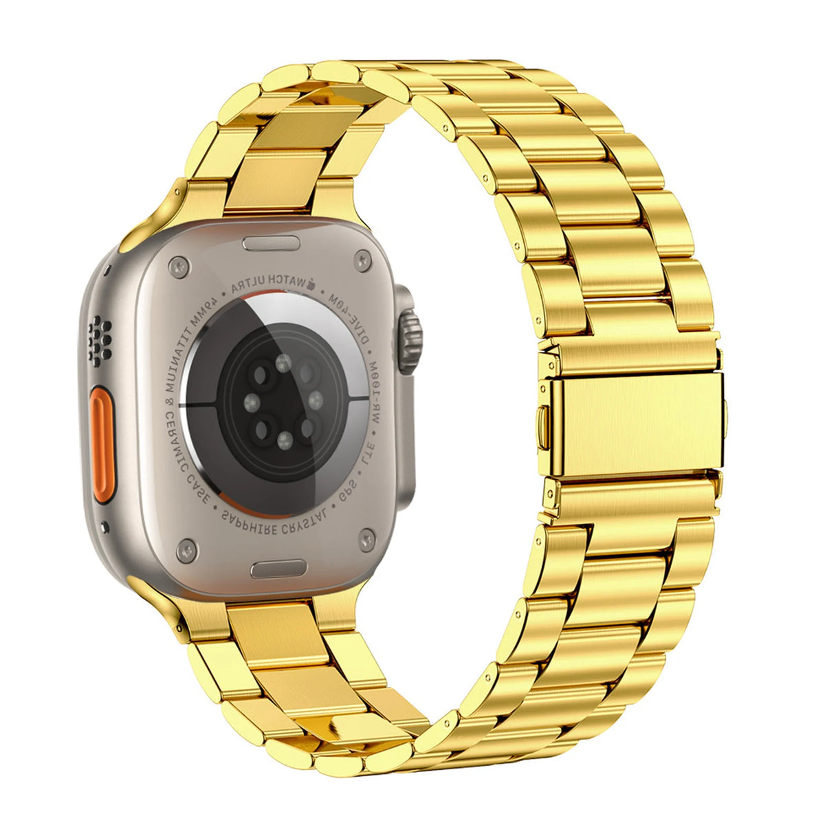 Three-Link Stainless Steel Apple Watch Bracelet Band in Gold / Band Only