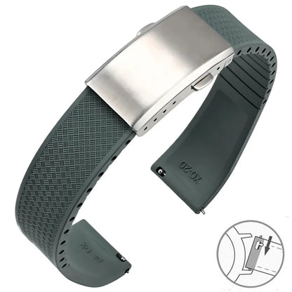 Garmin FKM Rubber Band in Gray with Silver Clasp