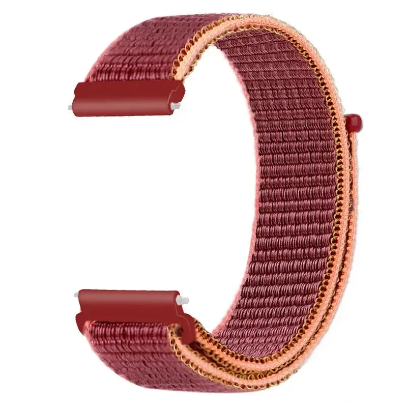 Amazfit Adjustable Nylon Sport Loop Band — Burgundy / Orange Edge