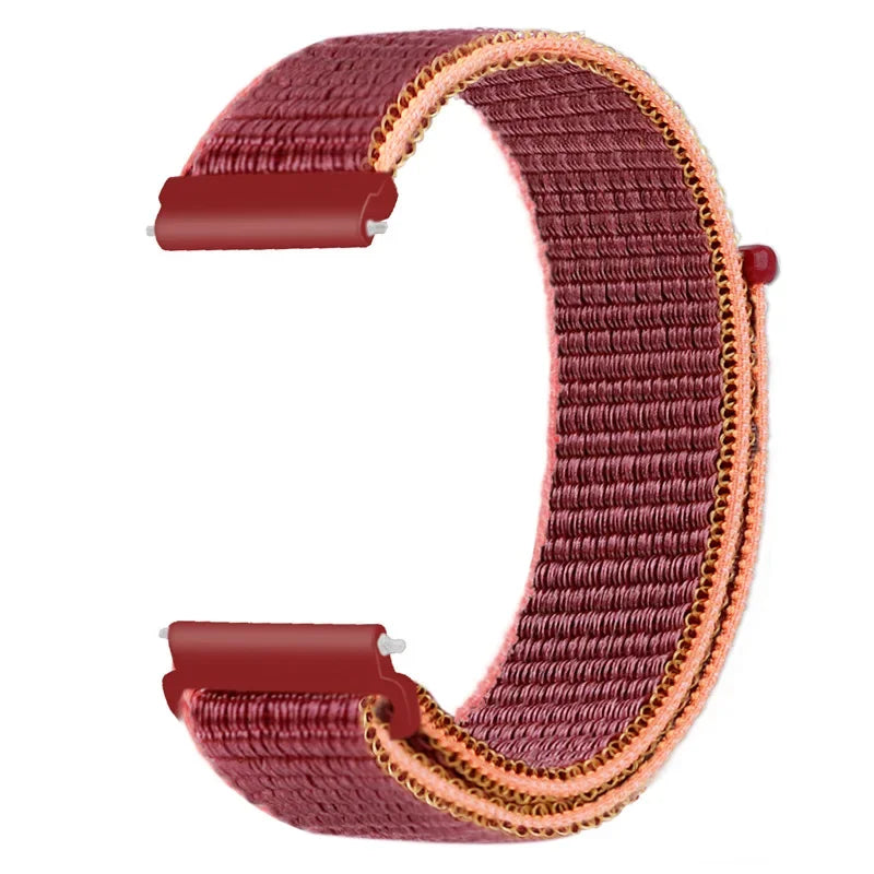 Motorola Moto Adjustable Nylon Sport Loop Band — Burgundy / Orange Edge