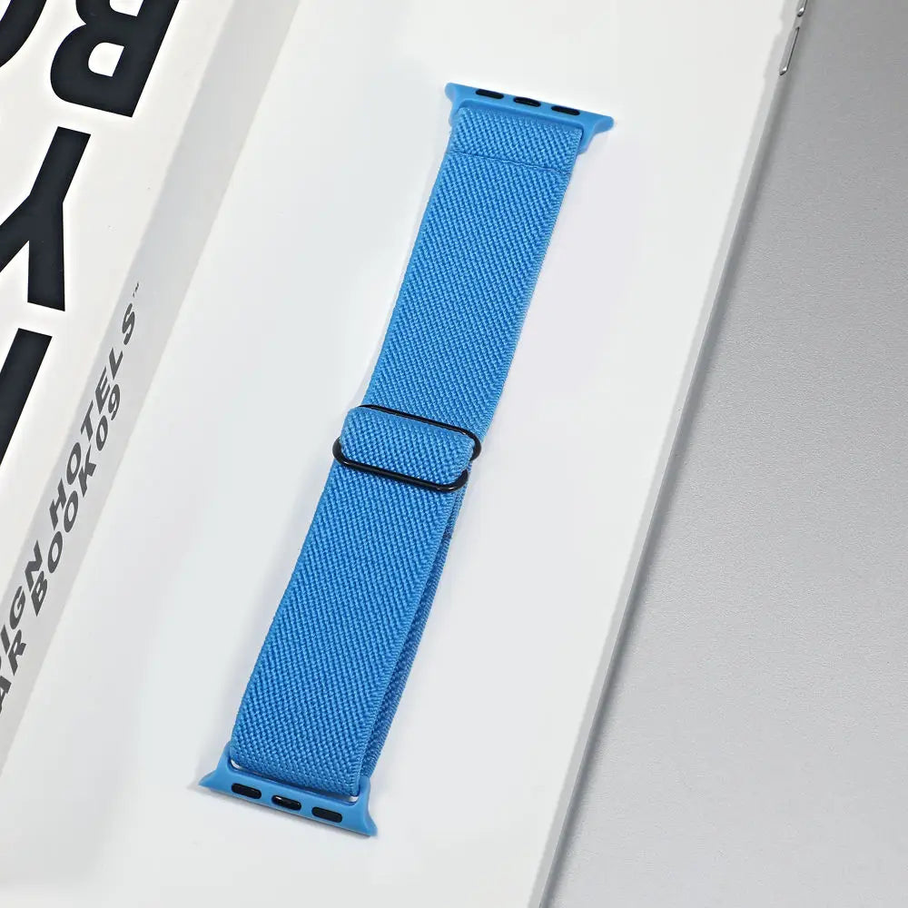 Stretch Nylon Apple Watch Loop - Solid & Patterned in Sky Blue