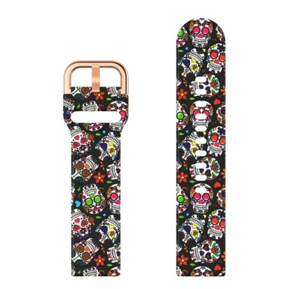 Garmin Printed Silicone Band in Colorful Skull