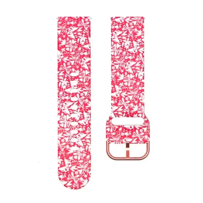 Garmin Printed Silicone Band in Red Maple Leaf