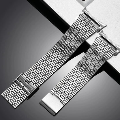 Google Pixel Watch 5, 4 and 3 Seven-Bead Stainless Steel Link Band — design detail