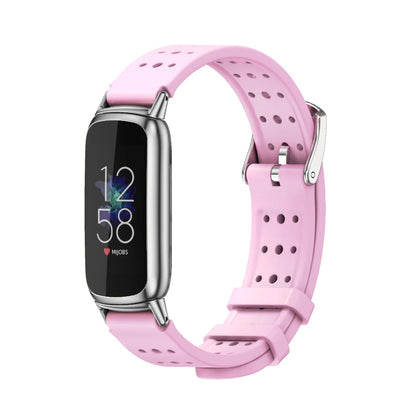 Pink / Silver Fitbit Luxe Mesh or Perforated Sport Band