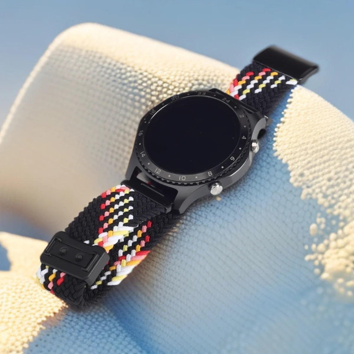 Black Rainbow Garmin 18/20/22mm Quick Release Braided Nylon Magnetic Band