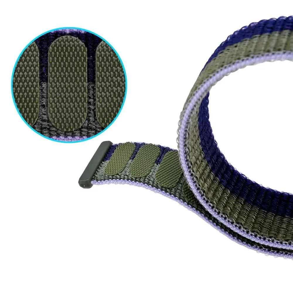 OnePlus Smartwatch Nylon Loop Band - Adjustable Velcro Sport Watch Strap showing elastic fabric and adjustable features.