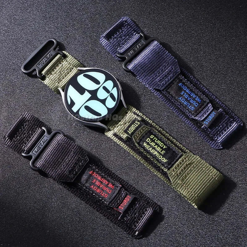 Nylon Hook-and-Loop Band for Amazfit – three colors on watches