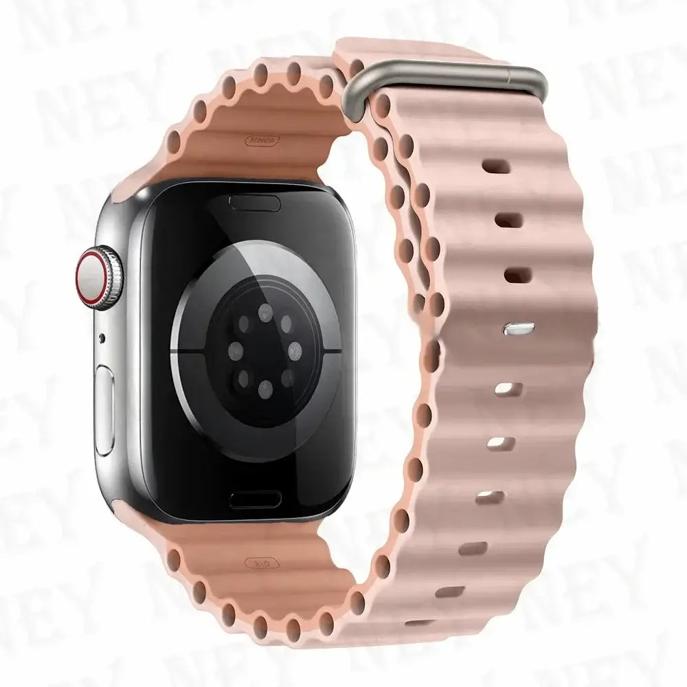 Pink / Blush tubular silicone Apple Watch band