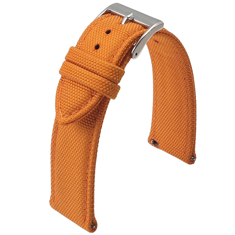 Motorola Moto Sailcloth Nylon Watch Band with Pin Buckle — Orange
