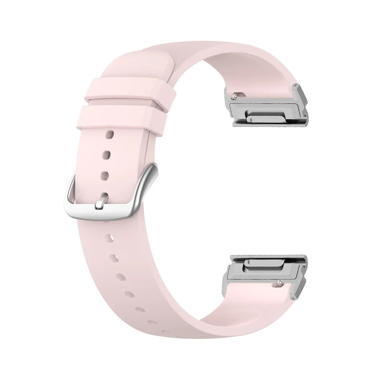 Garmin QuickFit Smooth Silicone Buckle Band in Blush Pink / Silver