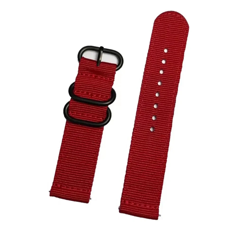 COROS Nylon Band with Metal Keepers – Red / Black Hardware
