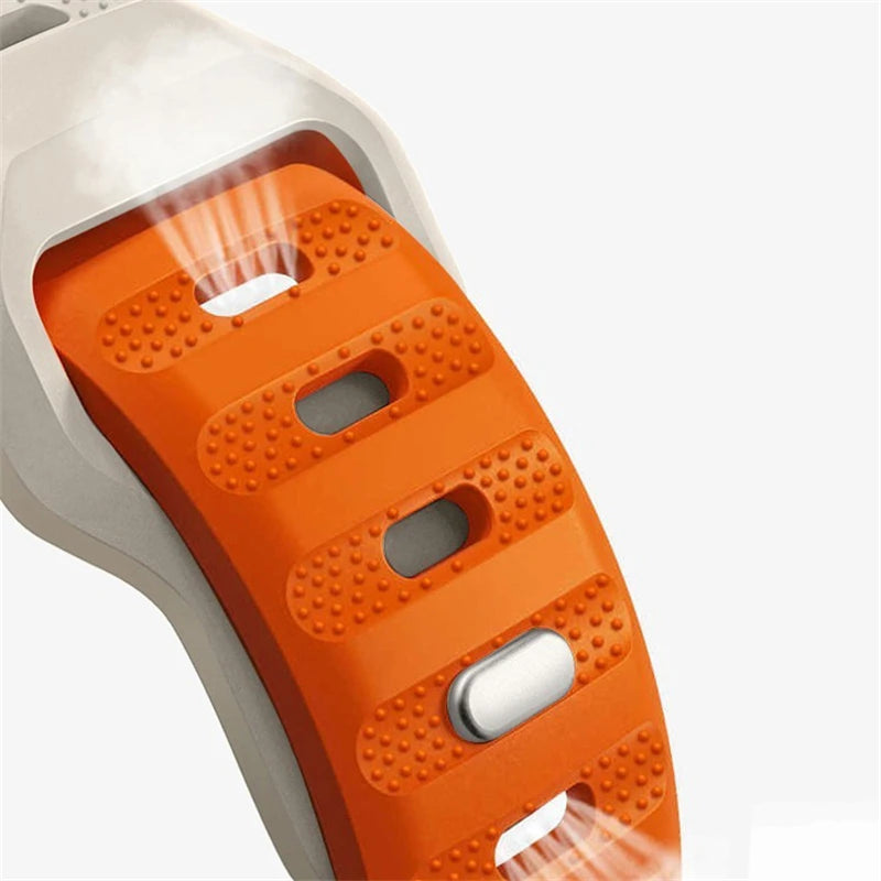 Samsung Galaxy Silicone Sport Watch Band - Ultra/Ultra2 Replacement in orange with textured grips for active lifestyles.
