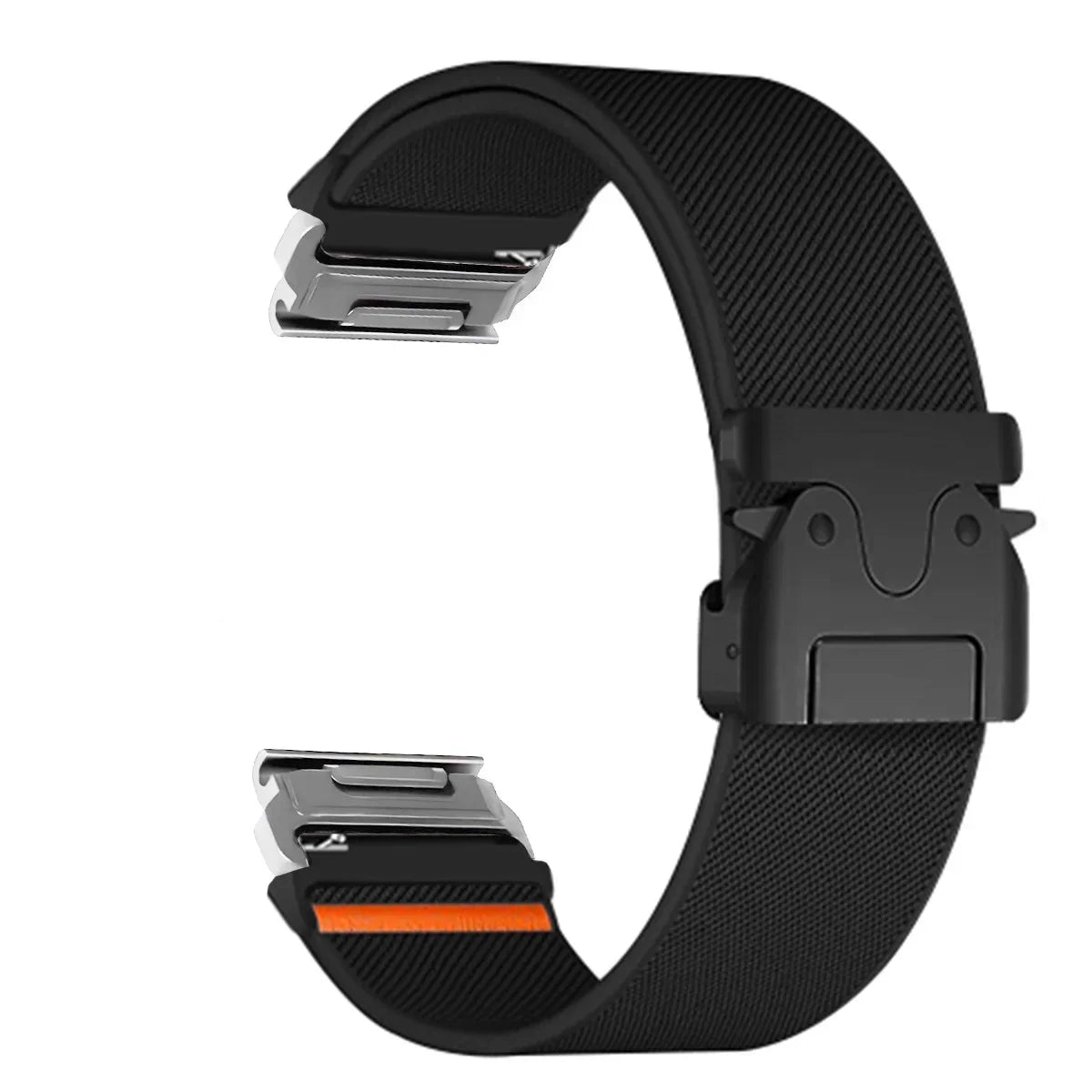 Garmin QuickFit Nylon Band - Clasp and Slider Styles in Black / Silver - Clasp