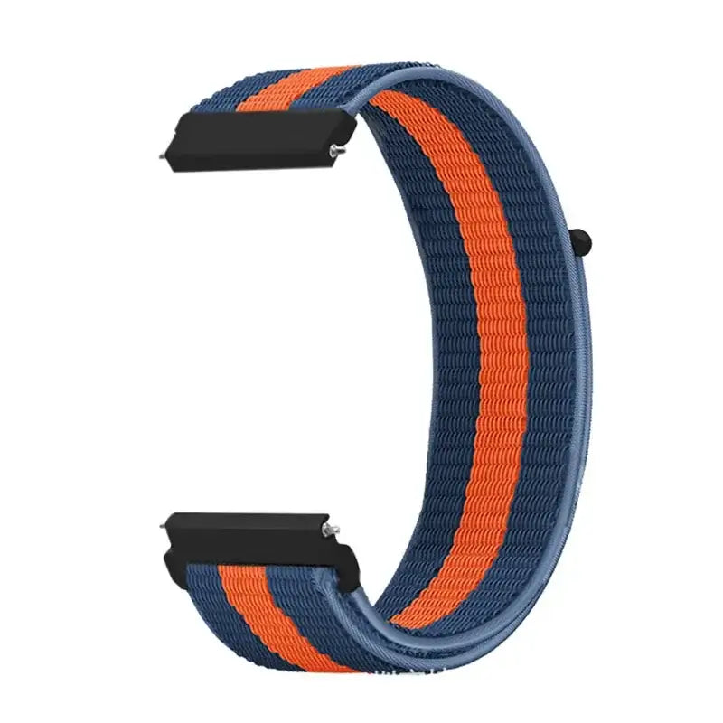 Amazfit Adjustable Nylon Sport Loop Band — Navy / Orange Stripe