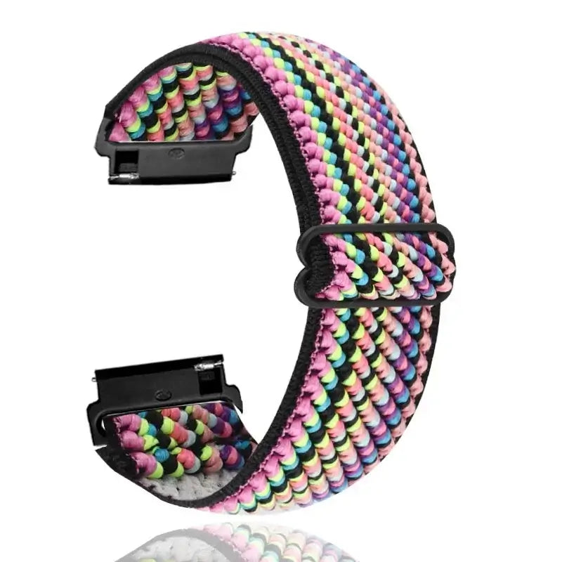 Amazfit Nylon Loop Band with Adjustable Slider — Pastel Multicolor Stripes