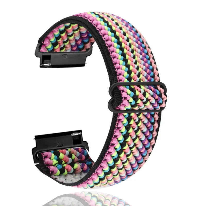 Motorola Moto Nylon Loop Band with Adjustable Slider — Pastel Multicolor Stripes