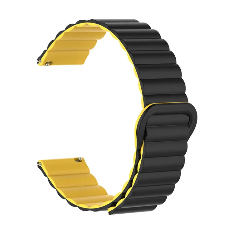 Polar Ribbed Magnetic Silicone Loop Band – Black / Yellow