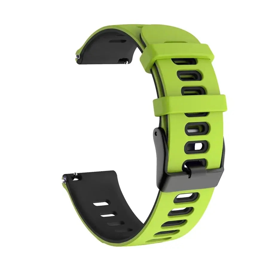 Amazfit Two-Tone Silicone Watch Band with Rectangular Holes - Lime Green / Black