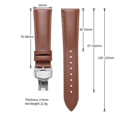 Garmin Leather Butterfly Clasp Band — strap dimensions