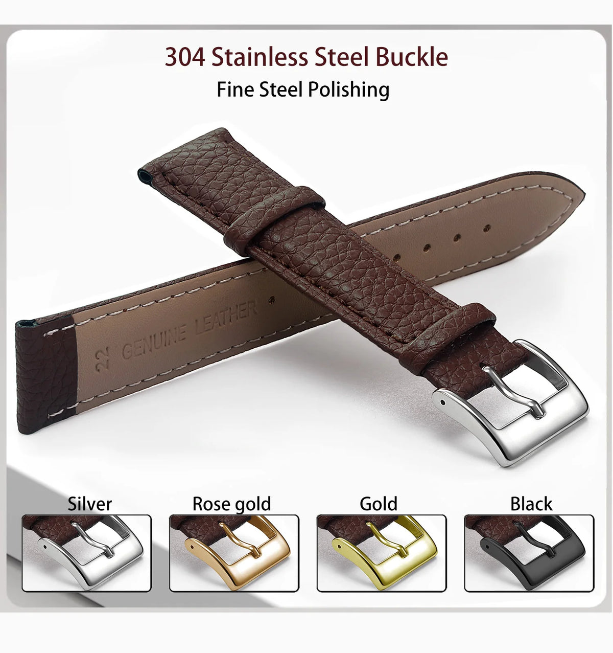Garmin Grained Leather Band — buckle details