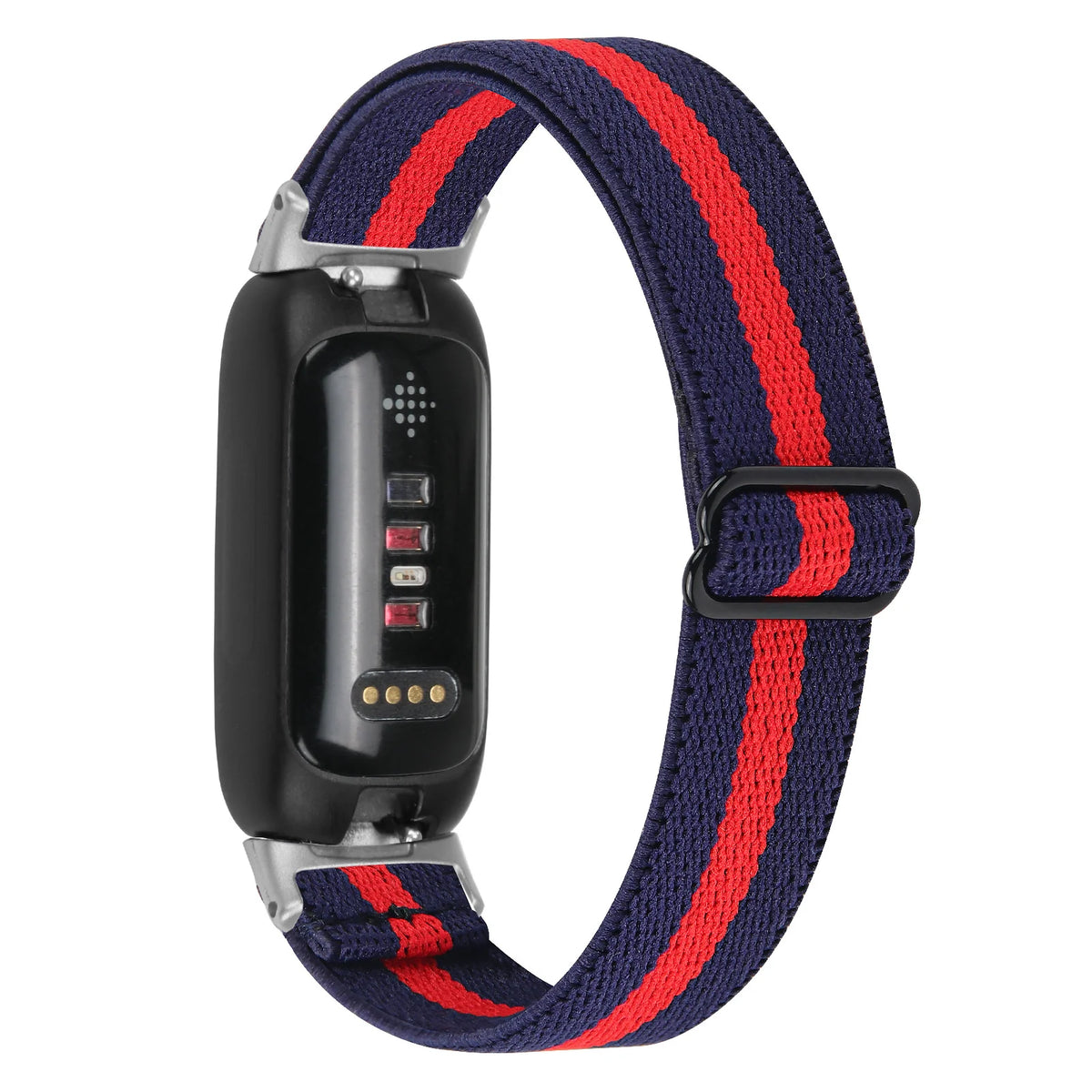 Fitbit Luxe Adjustable Stretch Nylon Band - Navy / Red Stripe