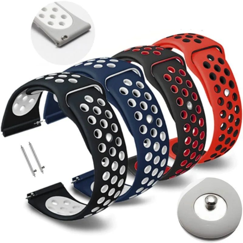 Polar Perforated Silicone Pin-and-Tuck Band — Pin-and-tuck closure detail