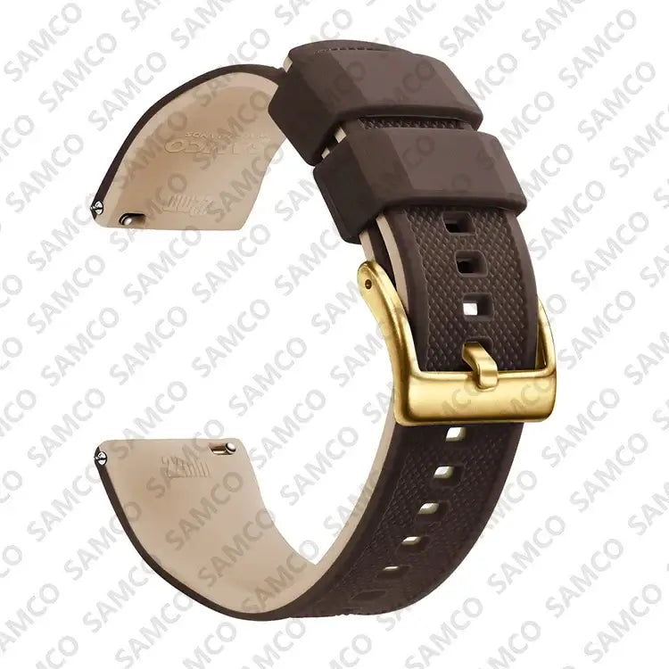 Amazfit Textured Silicone Band with Buckle Choices — Coffee / Beige / Gold Buckle