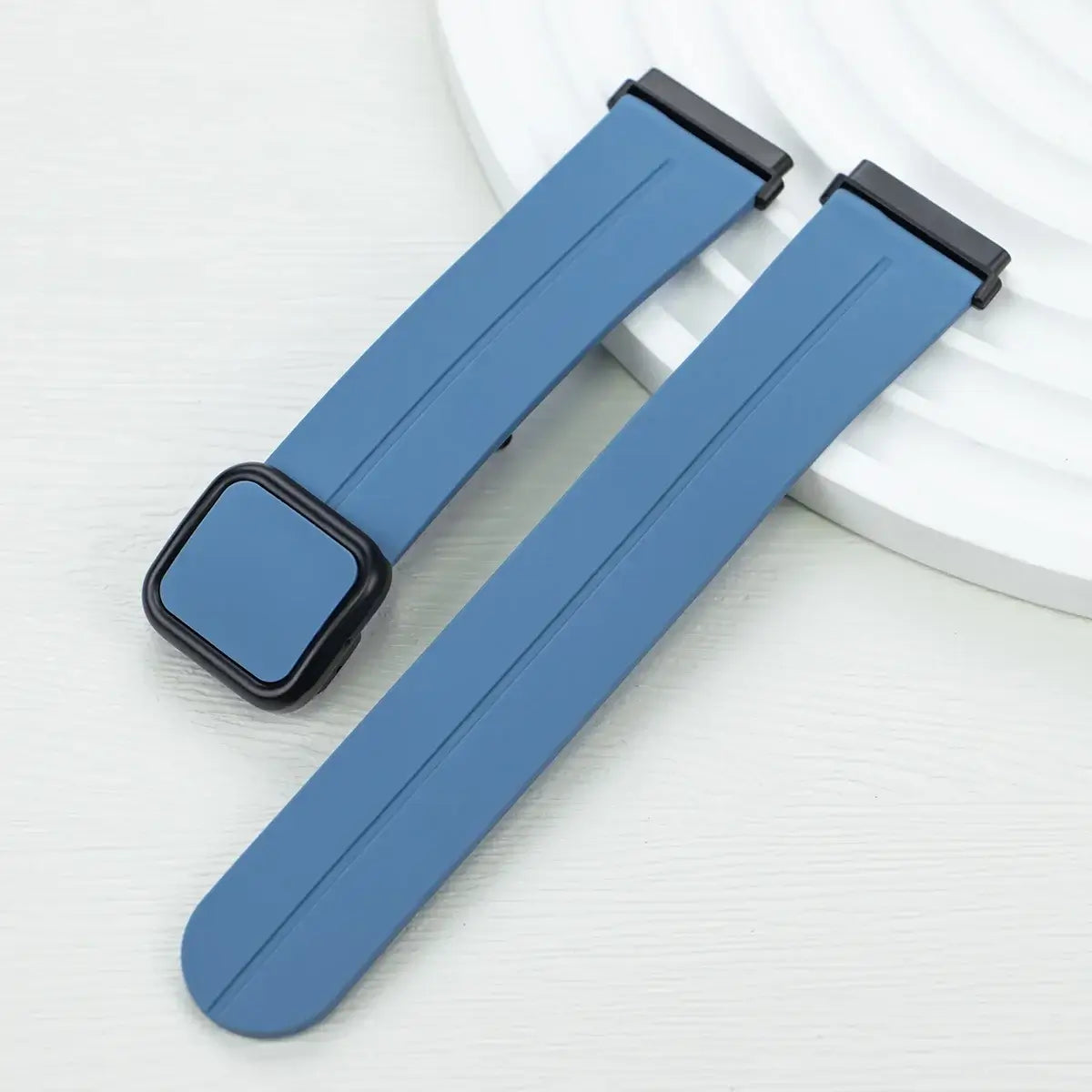 Fitbit Versa & Sense Square-Clasp Magnetic Silicone Band - Blue