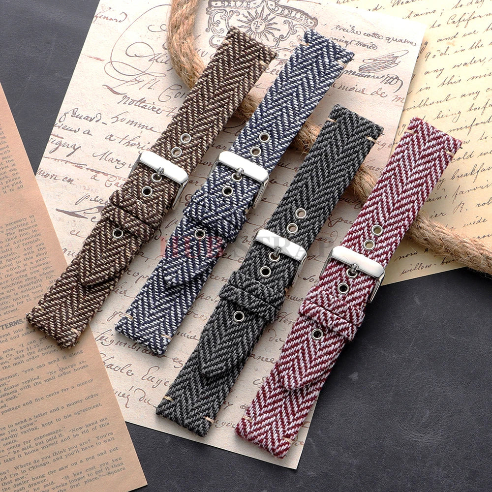 Garmin 18/20/22mm Quick Release Herringbone Woven Band in all four colors