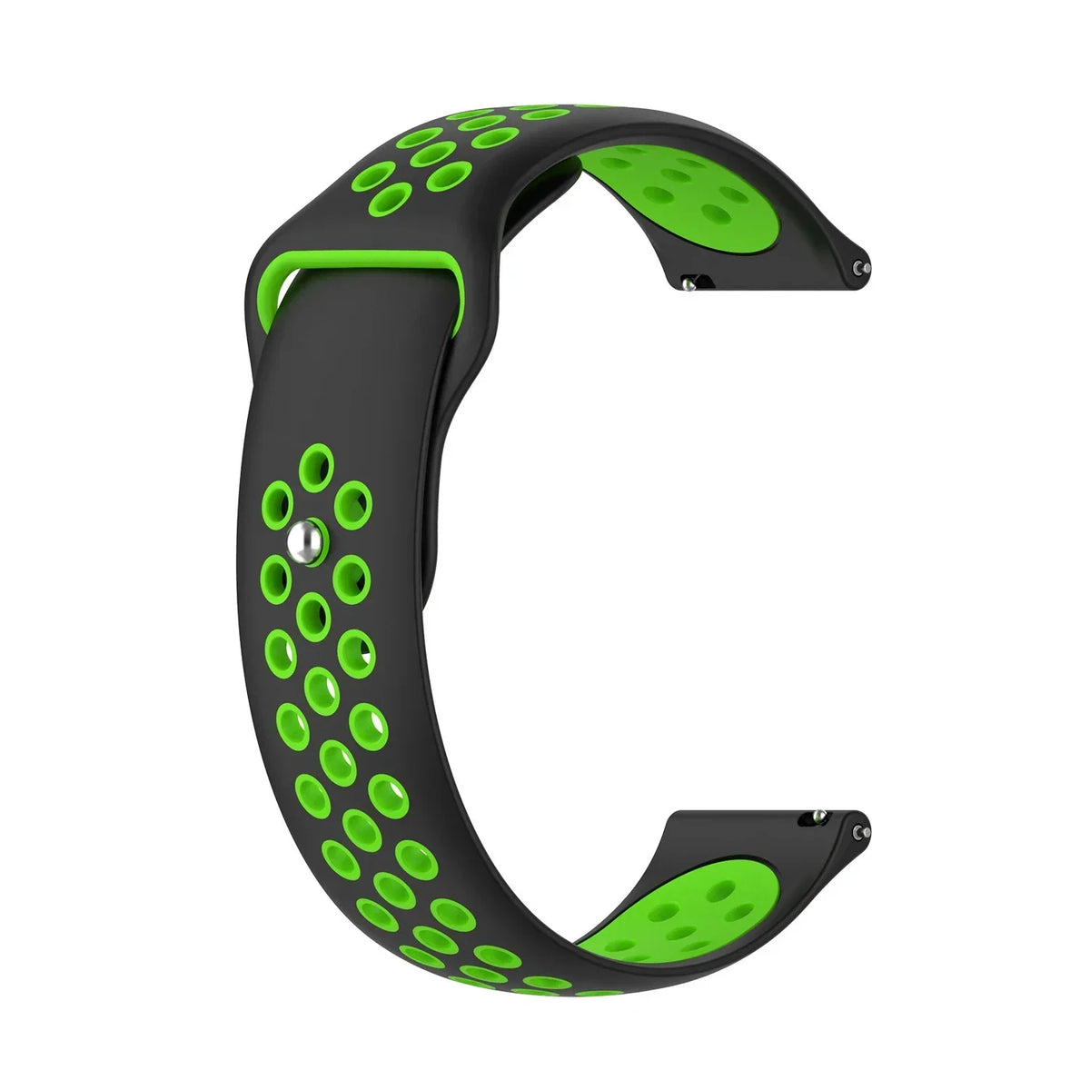 Polar Perforated Silicone Pin-and-Tuck Band — Black / Lime Green