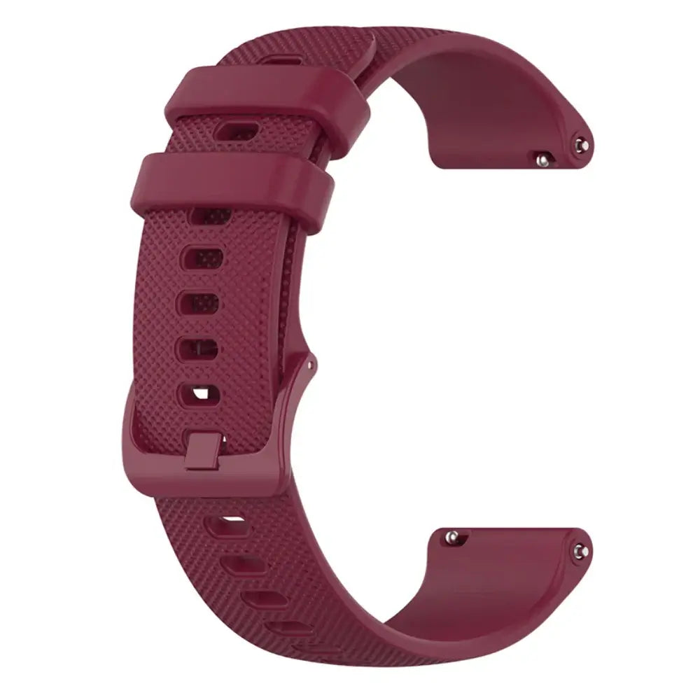 Amazfit Textured Silicone Sport Band in Solid and Two-Tone Colors — Wine Red / Matching Buckle