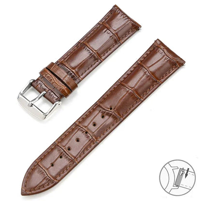 Garmin Croc-Embossed Leather Band in Dark Brown with Silver Buckle