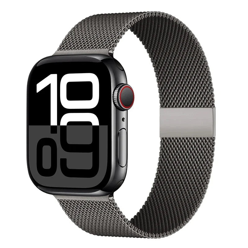Colorful Milanese Mesh Apple Watch Band in Gunmetal