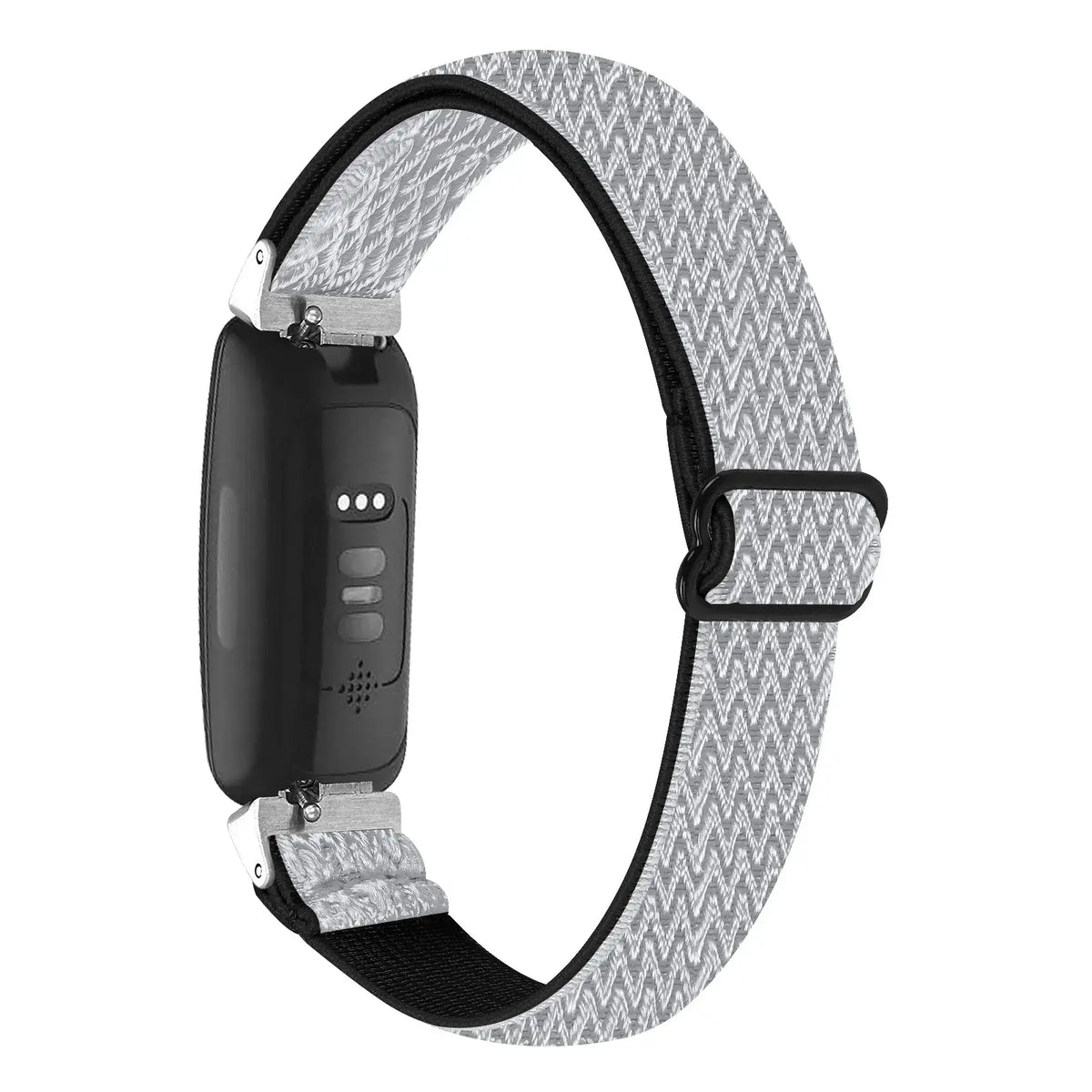 Fitbit Inspire Textured Stretch Nylon Loop Band - White / Black