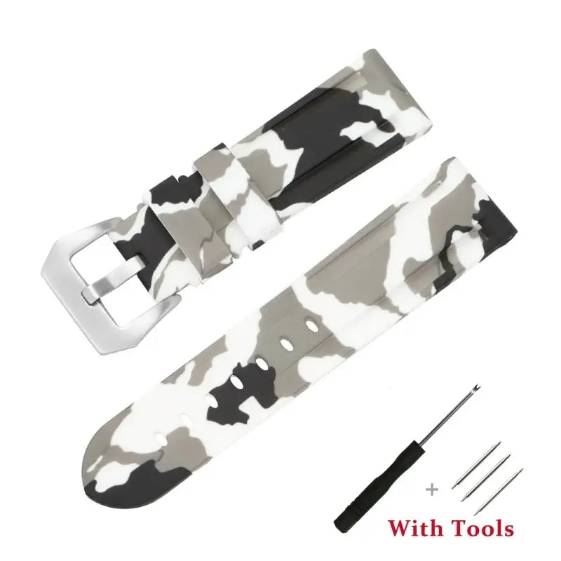 Amazfit Silicone Buckle Band in Solid and Camo Colors — White Camo