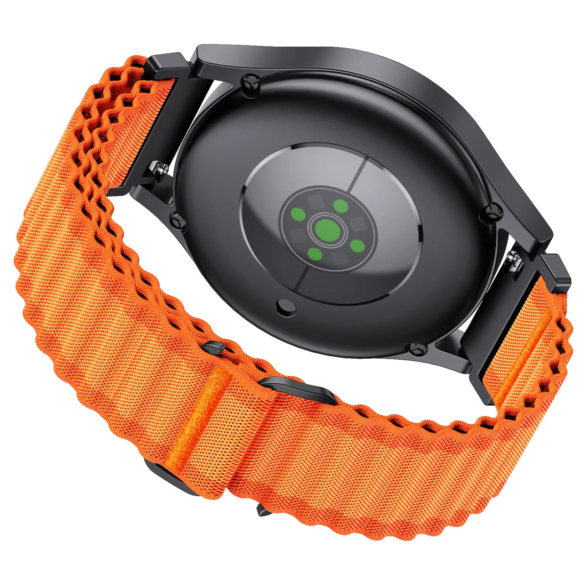 COROS Ribbed Nylon Loop Band with Metal Hook – Orange