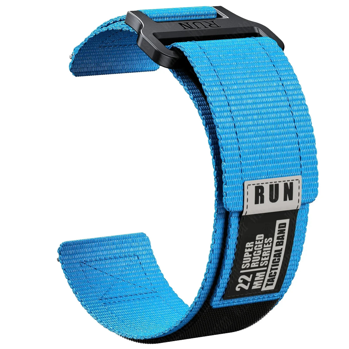 Polar Nylon Hook-and-Loop Band with RUN Label — Sky Blue