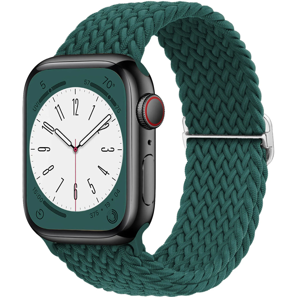 Stretch Braided Nylon Apple Watch Loop with Slider in Dark Teal