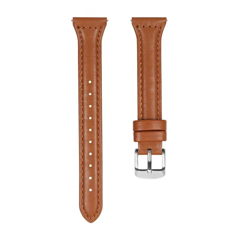 COROS Slim Leather Band with Stitched Edges – Tan Brown