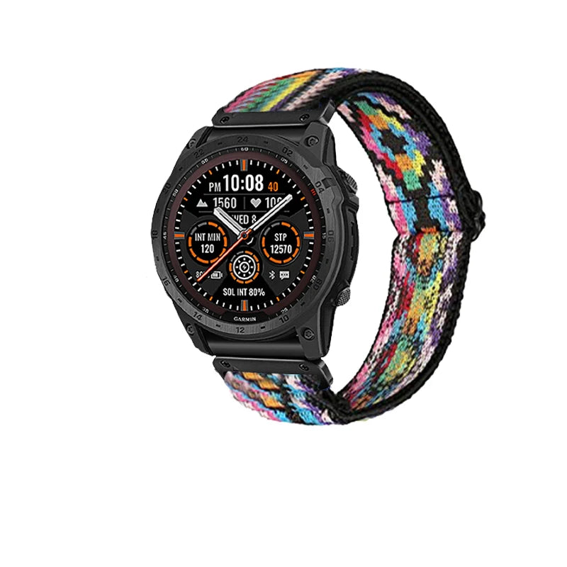 Garmin QuickFit 20/22/26mm Elastic Bohemian Woven Nylon Band — product view