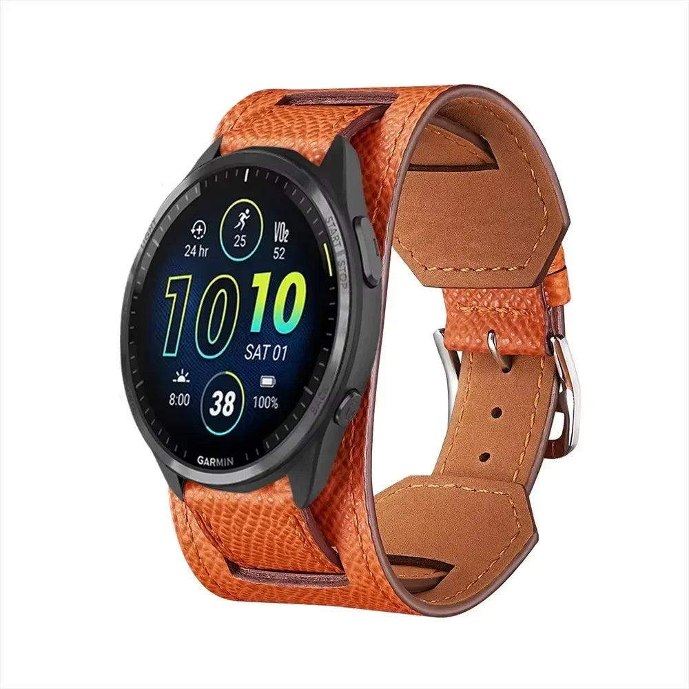 Garmin 20/22mm Quick Release Leather Cuff Band — design detail