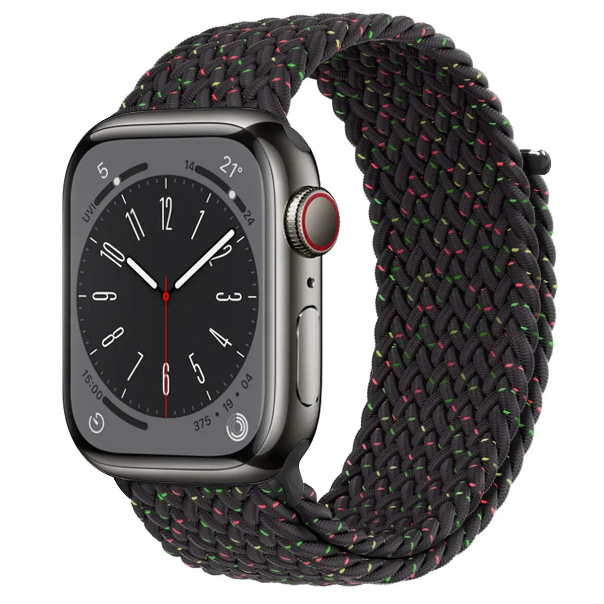 Dark speckled braided nylon Apple Watch band