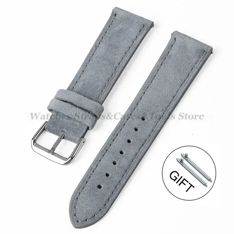 COROS Suede Leather Band with Tonal Stitching – Gray