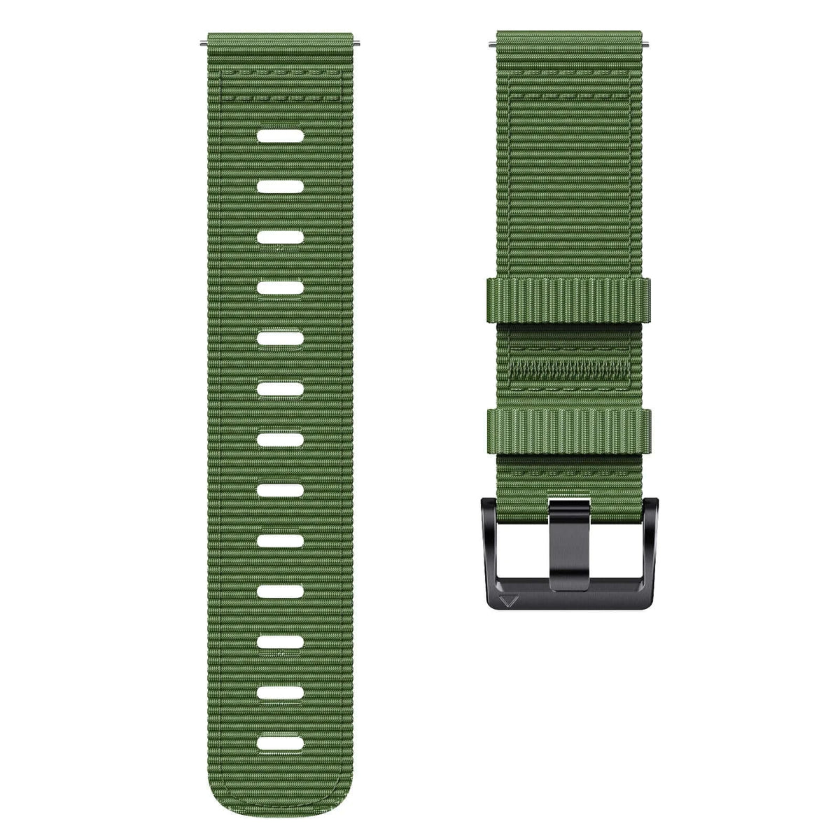 Amazfit Ribbed Nylon Band with Black Buckle — Olive Green