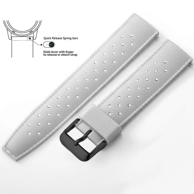 Tropic Silicone Band for Polar – White / Black Buckle (Option 4)