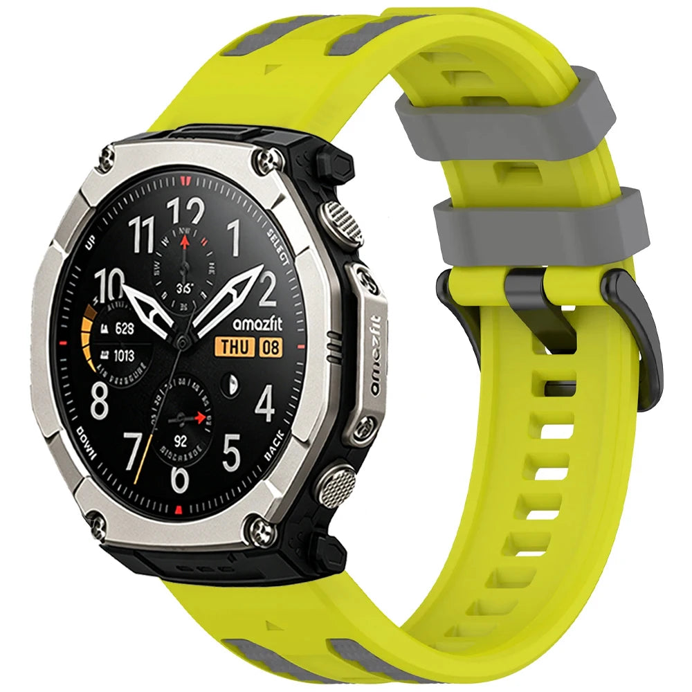 Lime / Gray Garmin QuickFit 22/26mm Silicone Band with Contrast Keepers