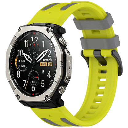 Lime / Gray Garmin QuickFit 22/26mm Silicone Band with Contrast Keepers