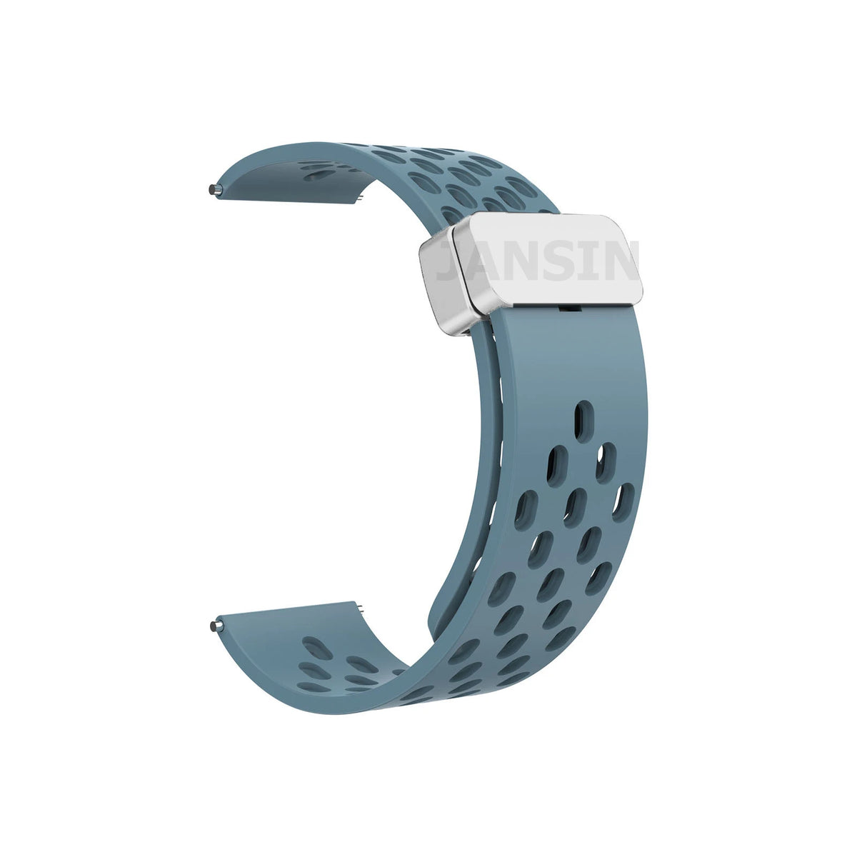 OnePlus Smartwatch Bands Silicone Magnetic Loop Strap Replacement in blue with breathable design.