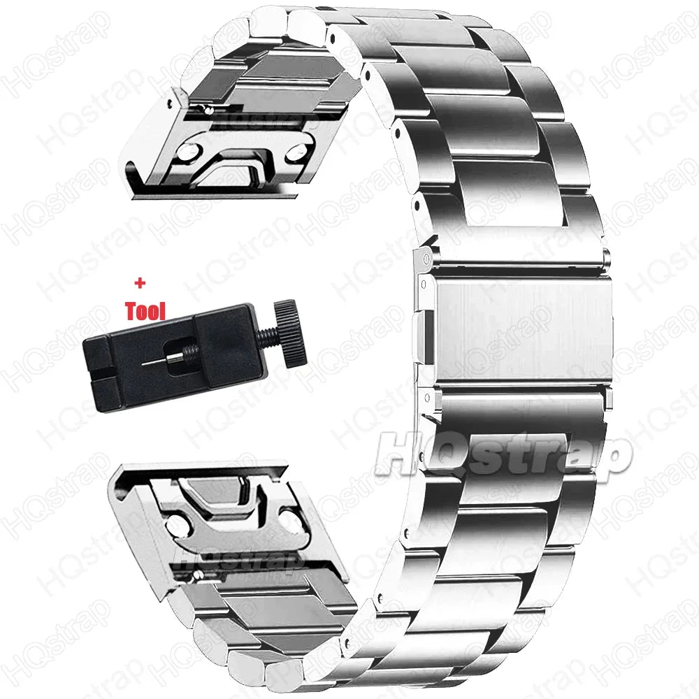 Garmin QuickFit Stainless Steel Link Bracelet in Silver